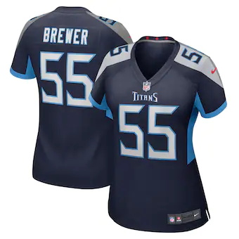 womens nike aaron brewer navy tennessee titans game player 